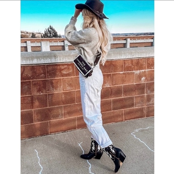 Dolce Vita Boots Lori Croc Embossed Cutout Braided Western Festival Boho Black 8 - Picture 15 of 15